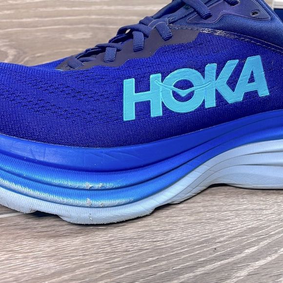 Hoka One One Bondi 8 Mens Size 11.5D Bellwether Blue Bluing Running Sneakers - Picture 12 of 13